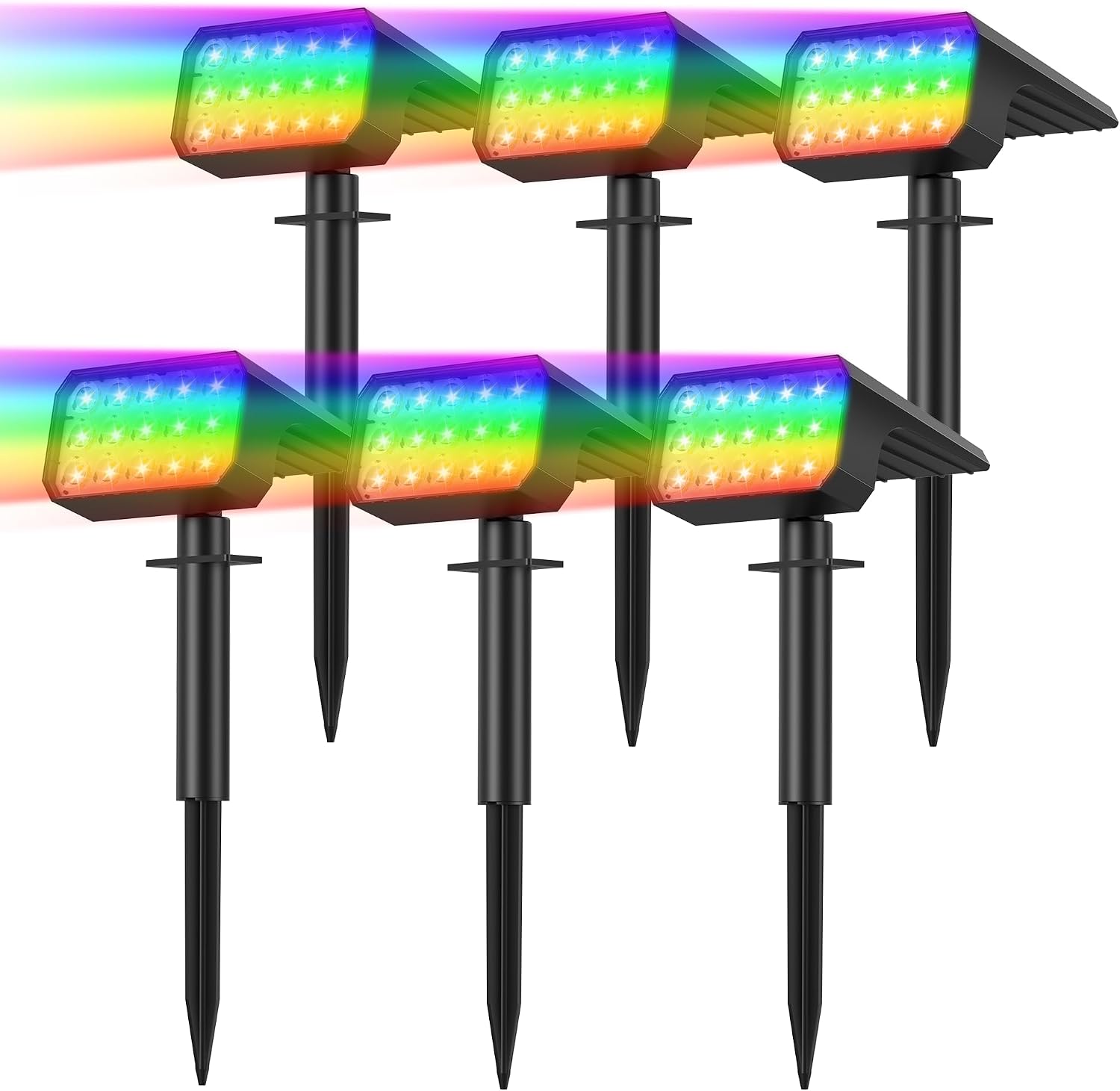 Solar Spotlights, 8 Pack, IP67, 75 LEDs