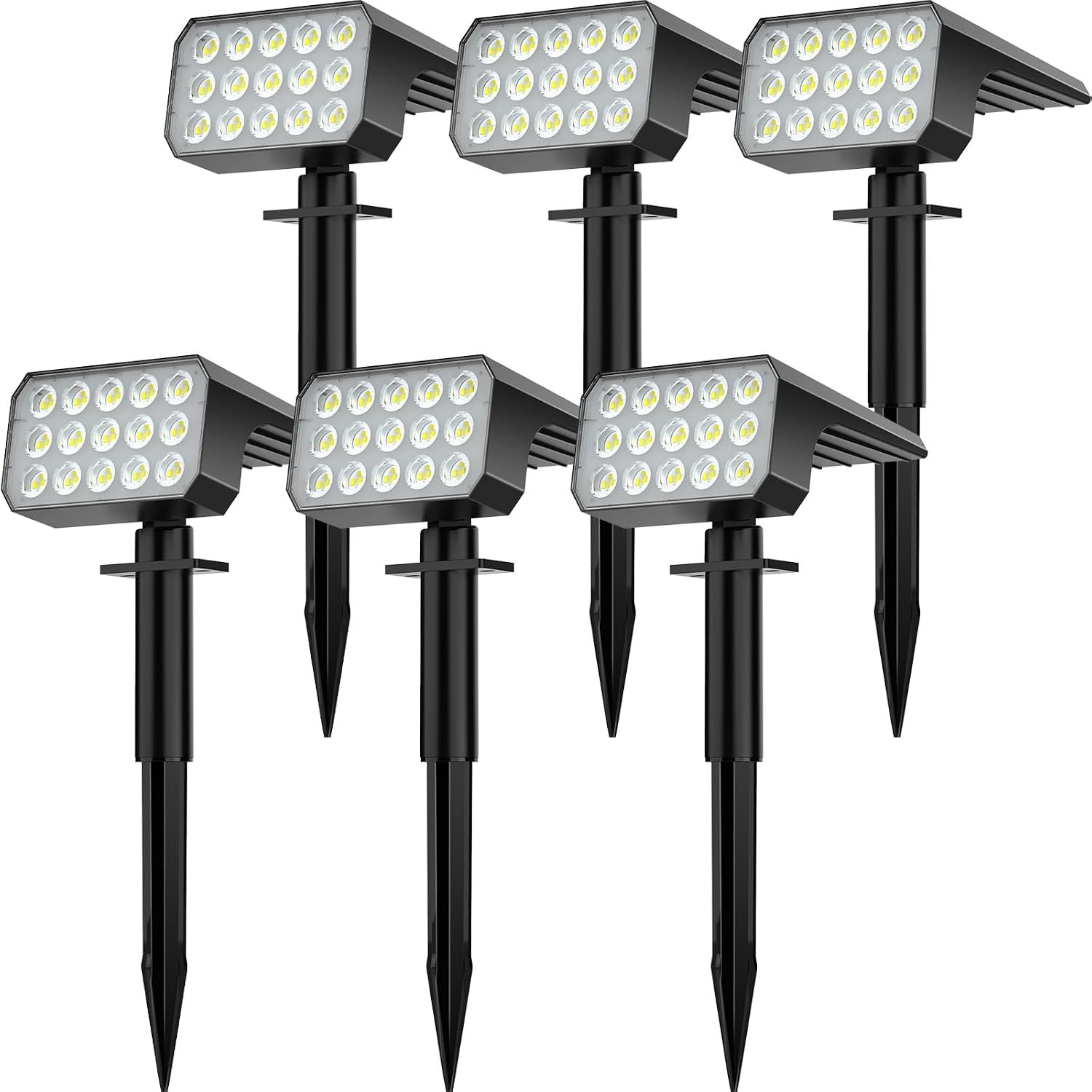 Solar Spotlights, 8 Pack, IP67, 75 LEDs