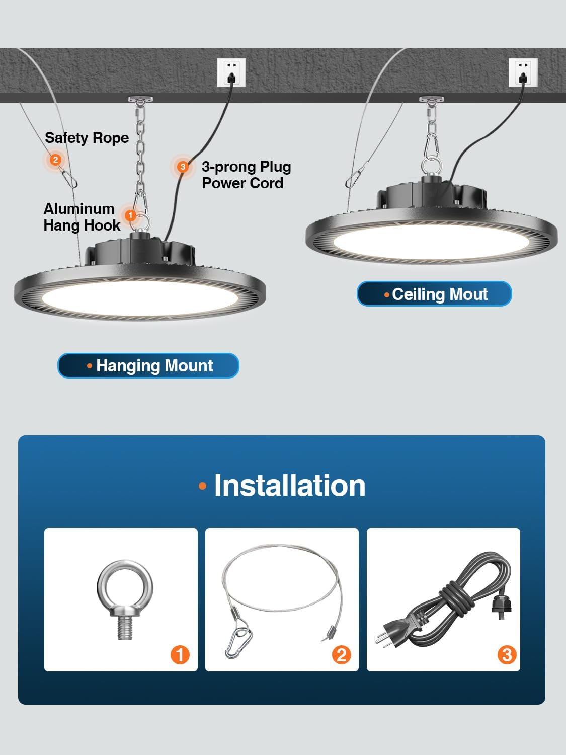 UFO High Bay Shop Light, 150 W, 10 Pack